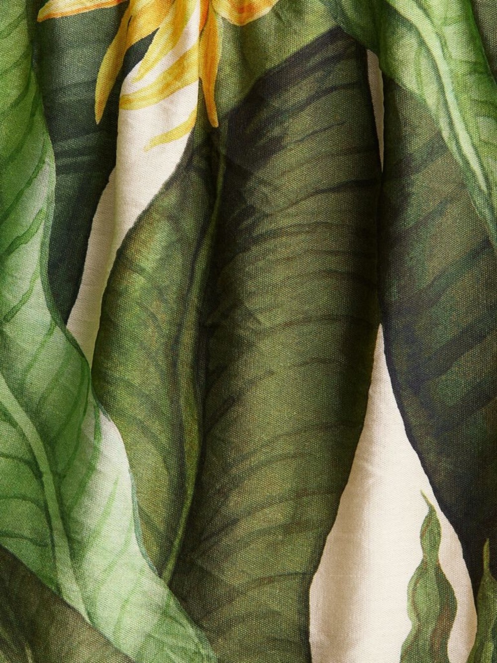 H&M Tropical Palm Print Maxi Dress Voluminous Tie Strap Resort Vacation Dress - Picture 6 of 6